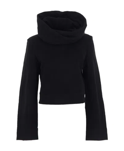 SAINT LAURENT SAINT LAURENT STRAIGHT HEM LONG-SLEEVED HOODIE