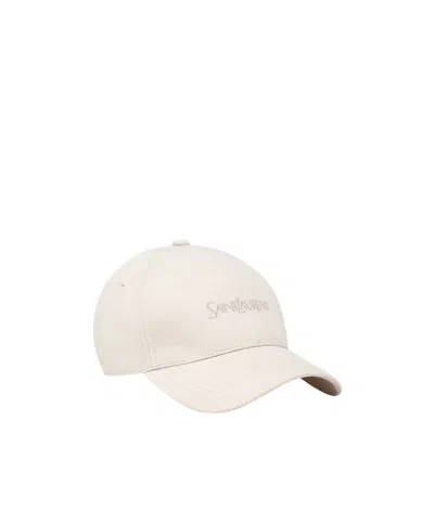 SAINT LAURENT SAINT LAURENT LOGO EMBROIDERED CORDUROY BASEBALL CAP