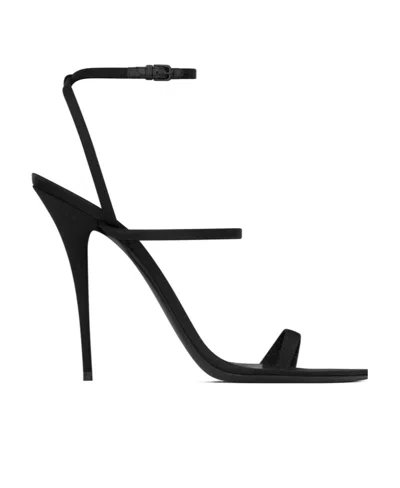 SAINT LAURENT DIVE SANDALS IN CREPE SATIN