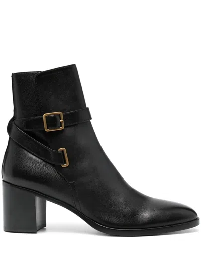 SAINT LAURENT DORIAN 70MM BUCKLED BIKER BOOTS