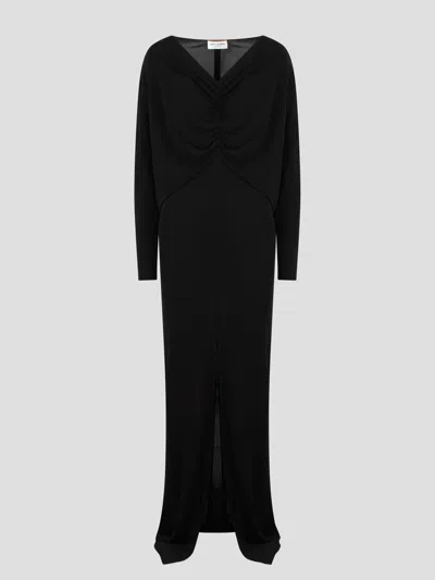 SAINT LAURENT DRAPED JERSEY DRESS