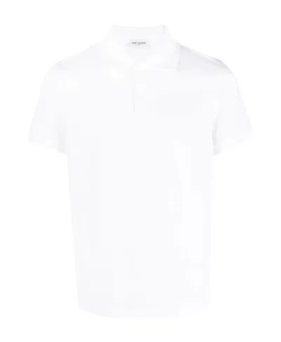 SAINT LAURENT SAINT LAURENT CASSANDRE LOGO EMBROIDERED POLO SHIRT