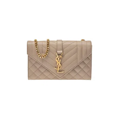 SAINT LAURENT SAINT LAURENT ENVELOPE SMALL CHAIN BAG 'DARK BEIGE'