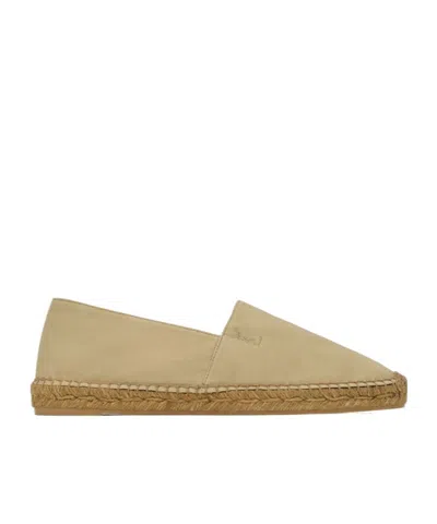 SAINT LAURENT SAINT LAURENT LOGO EMBROIDERED SLIP-ON ESPADRILLES