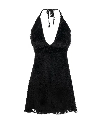 SAINT LAURENT SAINT LAURENT DETAILED HALTERNECK MINI DRESS