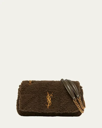 SAINT LAURENT JAMIE SMALL YSL SHOULDER BAG IN LAMB SHEARLING FUR