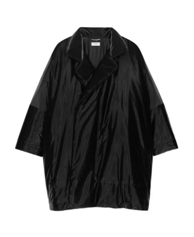SAINT LAURENT SAINT LAURENT LACQUERED-EFFECT OVERSIZED DOWN JACKET