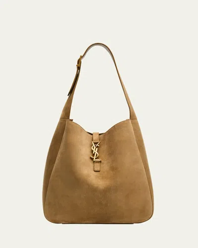 SAINT LAURENT LE 5 A 7 LARGE YSL HOBO BAG IN SUEDE