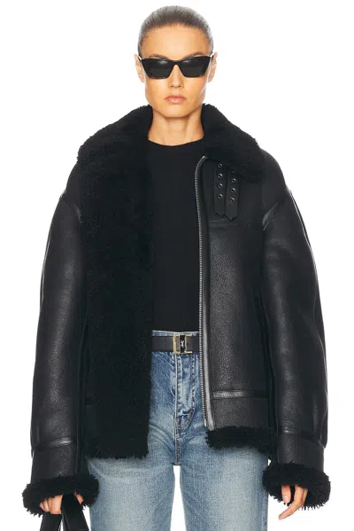 SAINT LAURENT LEATHER BOMBER JACKET