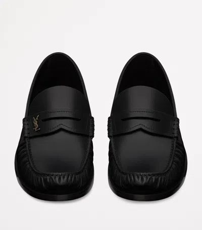 SAINT LAURENT LEATHER LAURENT LOAFERS