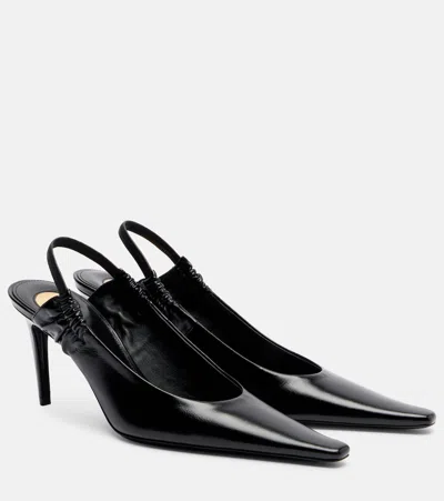 SAINT LAURENT ANNE-MARIE LEATHER SLINGBACK PUMPS