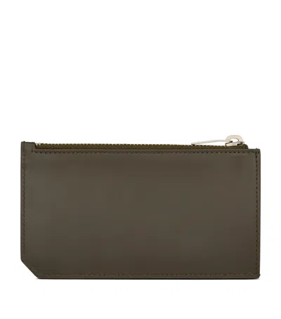 SAINT LAURENT LEATHER ZIP-UP CARD HOLDER
