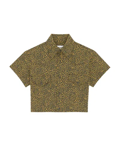 SAINT LAURENT SAINT LAURENT LEOPARD PRINTED CROPPED SHIRT