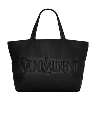 SAINT LAURENT SAINT LAURENT LOGO DEBOSSED LARGE TOTE BAG