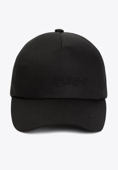 SAINT LAURENT LOGO-EMBROIDERED BASEBALL CAP