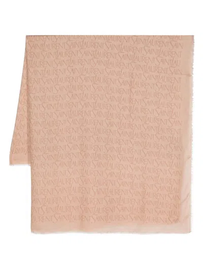 SAINT LAURENT LOGO-JACQUARD SCARF