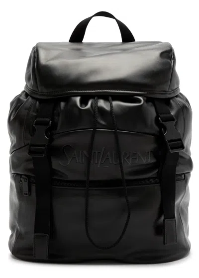 SAINT LAURENT SAINT LAURENT LOGO LEATHER BACKPACK