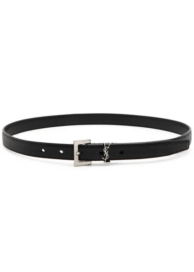 SAINT LAURENT SAINT LAURENT LOGO LEATHER BELT