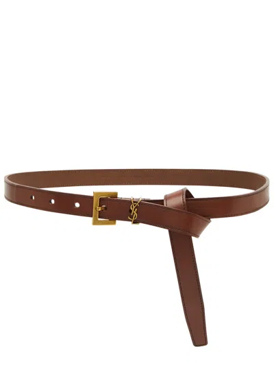 SAINT LAURENT SAINT LAURENT LOGO LEATHER BELT