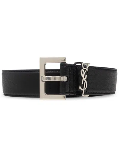 SAINT LAURENT LOGO-PLAQUE BELT