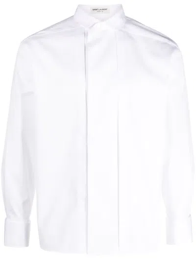 SAINT LAURENT LONG-SLEEVE COTTON POPLIN SHIRT
