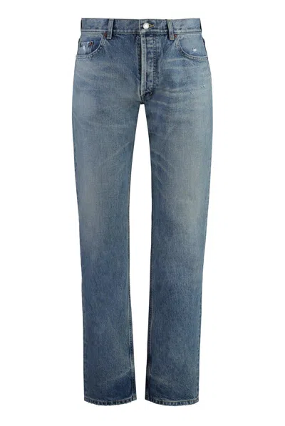 SAINT LAURENT LOW-RISE STRAIGHT LEG JEANS