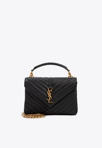 SAINT LAURENT MEDIUM COLLEGE QUILTED NAPPA LEATHER TOP HANDLE BAG