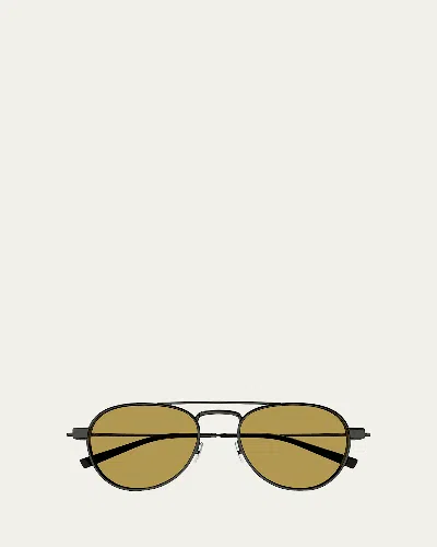 SAINT LAURENT MEN'S SL 708M METAL ROUND SUNGLASSES