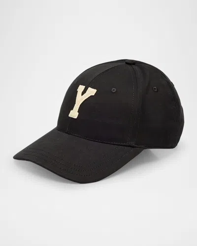 SAINT LAURENT MEN'S Y VARSITY SIX-PANEL BASEBALL CAP