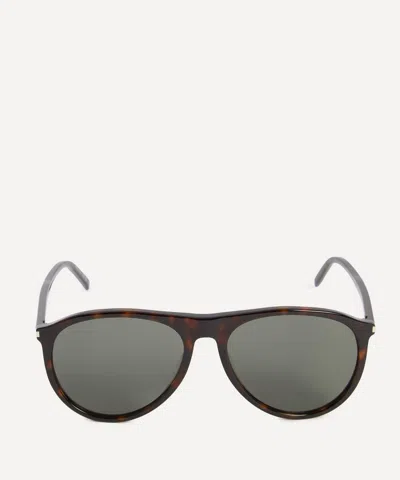 SAINT LAURENT SAINT LAURENT MENS OVAL TORTOISESHELL SUNGLASSES