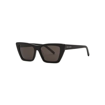 SAINT LAURENT SAINT LAURENT MICA BLACK CAT-EYE SUNGLASSES, SUNGLASSES, BLACK