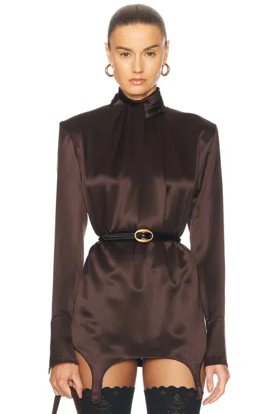 SAINT LAURENT MOCKNECK BLOUSE