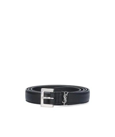 SAINT LAURENT SAINT LAURENT MONOGRAM APPLIQUÉ BELT