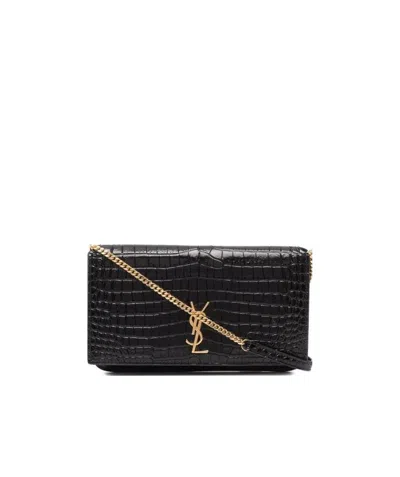 SAINT LAURENT MONOGRAM WALLET-ON-CHAIN