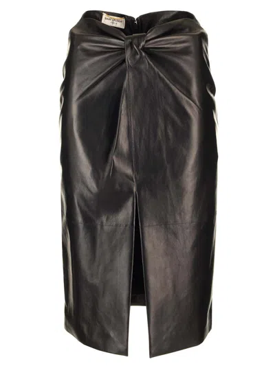 SAINT LAURENT NAPPA PENCIL SKIRT SKIRTS BLACK