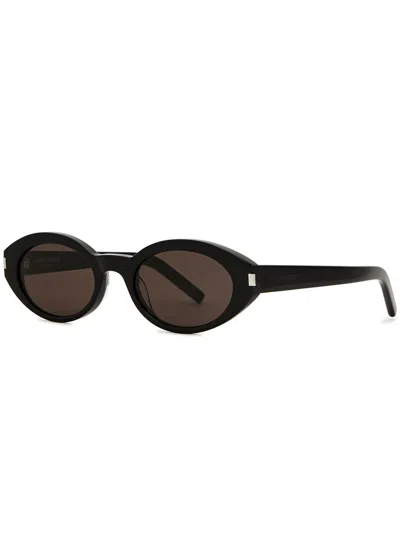 SAINT LAURENT SAINT LAURENT OVAL-FRAME SUNGLASSES, DESIGNER SUNGLASSES, BLACK