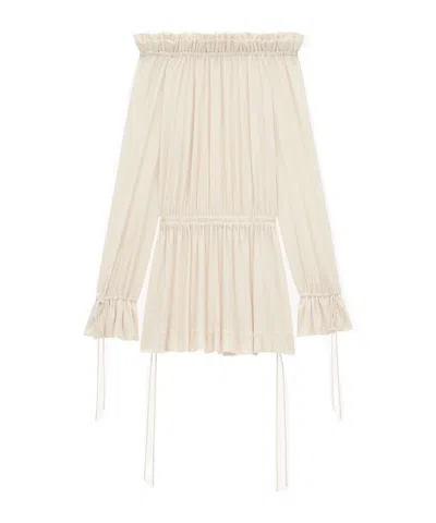 SAINT LAURENT SAINT LAURENT OFF-SHOULDER MINI DRESS