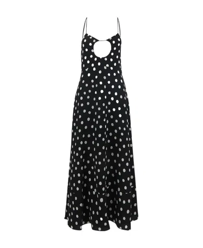 SAINT LAURENT SAINT LAURENT POLKA DOT PRINTED SLIP DRESS