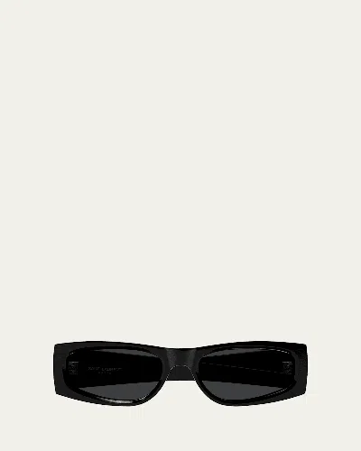 SAINT LAURENT RECTANGULAR ACETATE SUNGLASSES