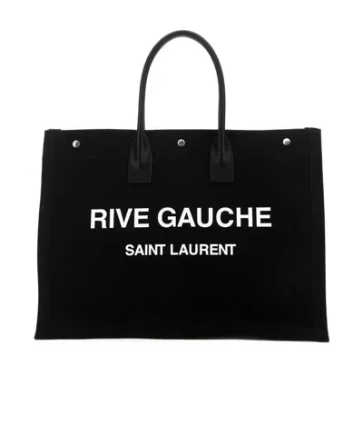 SAINT LAURENT SAINT LAURENT RIVE GAUCHE LOGO PRINTED TOTE BAG