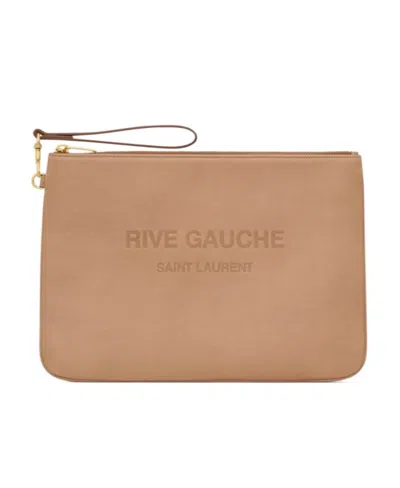 SAINT LAURENT SAINT LAURENT RIVE GAUCHE ZIP-UP CLUTCH BAG