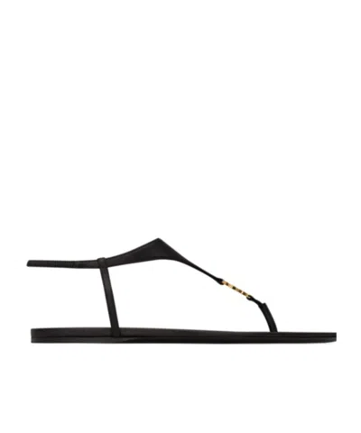 SAINT LAURENT SAINT LAURENT CASSANDRA LOGO PLAQUE SANDALS