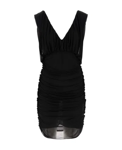 SAINT LAURENT SAINT LAURENT DRAPED SLEEVELESS DRESS