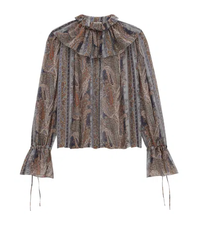 SAINT LAURENT SILK PAISLEY BLOUSE
