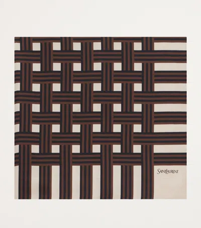 SAINT LAURENT SILK PRINTED SCARF