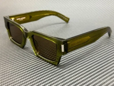 SAINT LAURENT SAINT LAURENT SL 572 005 GREEN BROWN UNISEX MEDIUM 50 MM SUNGLASSES