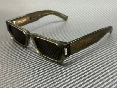 SAINT LAURENT SAINT LAURENT SL 660 003 OLIVE TRANSPARENT GREY UNISEX 54 MM MEDIUM SUNGLASSES