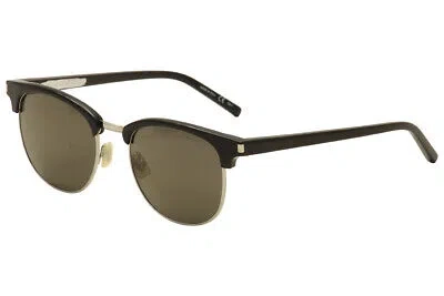 SAINT LAURENT SAINT LAURENT SL108 SL/108 001 BLACK/SILVER PILOT SUNGLASSES 52MM