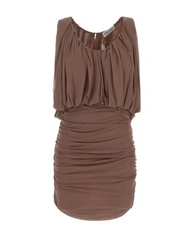 SAINT LAURENT SAINT LAURENT DRAPED SLEEVELESS DRESS