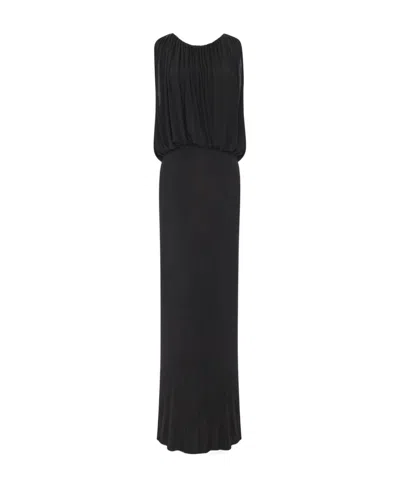 SAINT LAURENT SAINT LAURENT PLEATED SLEEVELESS MAXI DRESS